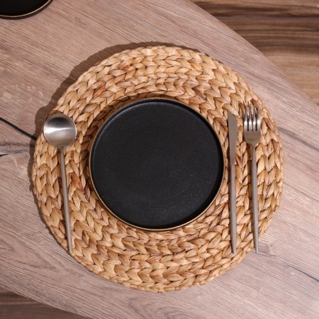 Wicker rug round 38 cm-5