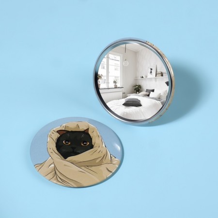 Pocket mirror "cat", d = 7 cm, multi -colored-2
