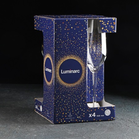 A set of glass glasses for champagne Silver Smoke, 160 ml, 4 pcs-3