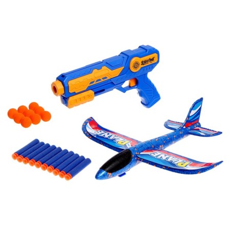 Aerodrome 2 pistol, 1 plane, 10 soft bullets and balls in the kit, MIX color-2