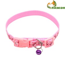 Nylon “Star Bones” collar, 36 x 1.5 cm, pink