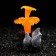 Decor for the Aquarium "Coral on the platform" Silicon, 6 x 4 x 7 cm, orange