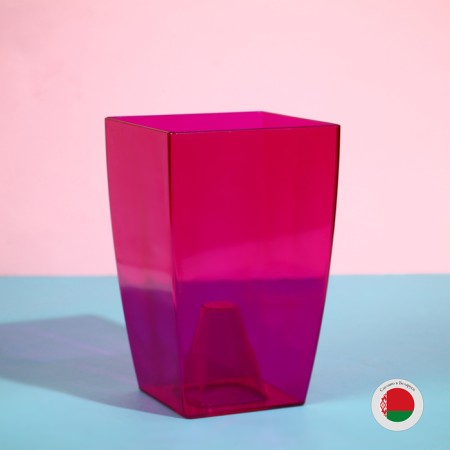 Pot for orchids, 2 l, 12.5 × 19.5 cm, plastic, transparent raspberry-4