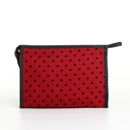 Cosmetic bag with lightning, red color-1