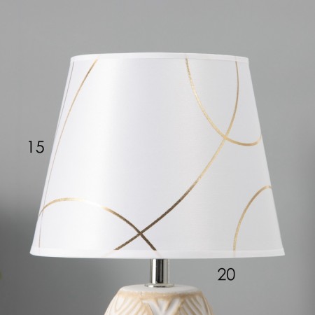 Table lamp with lampshade Risalux "Turin", E14, 40 W, white-gold, 20 × 20 × 33 cm-2