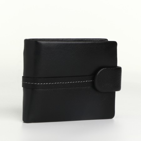 Male purse on the button, black color