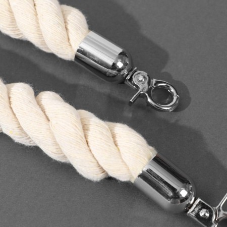 Handle for a bag, rope, 60 × 1.5 cm, with carbines, cream/silver color-2