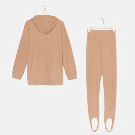 Women's costume (sweatshirt/leggings), coffee color, size 48-11
