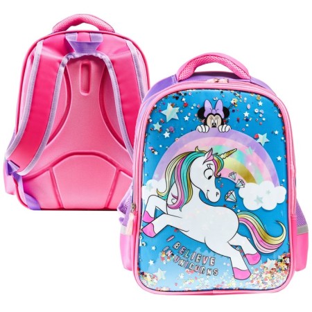 School backpack, 39 cm x 30 cm x 14 cm "mouse", Minnie and unicorn-1