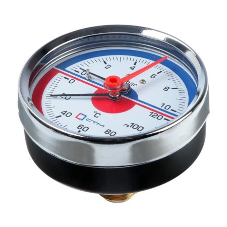 Thermomanometer "CTM", axial, DK 80 mm, 1 MPa, external thread 1/4 ", 120 ° C