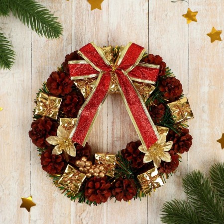 New Year's Wreath D-22 cm "Balt, cones and gifts"-3