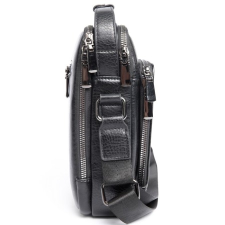 Bag Cross-Body Men, Eco-leather, De-Gosa Black, 23x8x15 cm