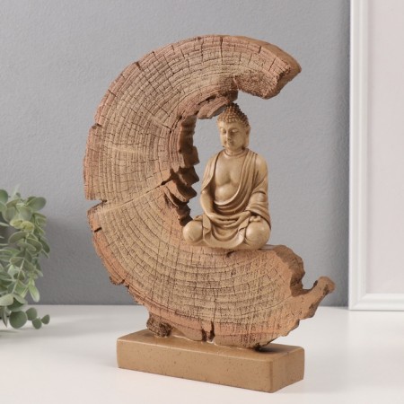 Souvenir Polystone "Buddha - Mudra Dhyan - Meditation in the context of the tree" 6.5x27x27 cm-3