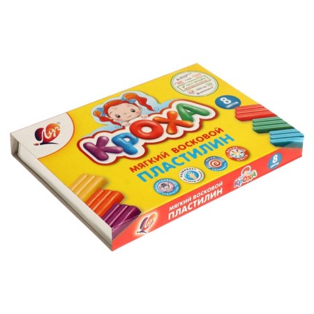 Plasticine soft (wax), 8 colors, 120 g, "crumb"-2