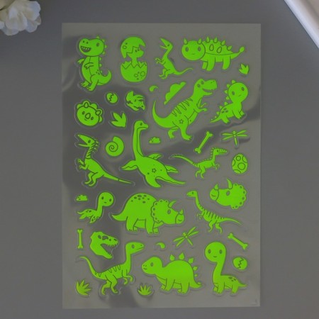 Plastic sticker phosphorus "dinosaurs" mix 27x15.5 cm-3
