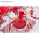 Mug of Dolyana "Red Peas", 360 ml, red color