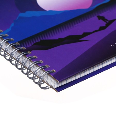 A notebook of 96 sheets in a cage on the crest of Minimalistic, a hard cover, glossy lamination, foil embossing, mix-2