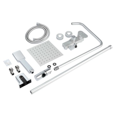 The shower system Zein Z3868, mixer, tropical and hand watering can, aluminum, matte-13