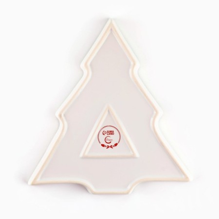 New Year! New Year's ceramic dish "Gingerbread men", 23x22x2 cm, white color-2