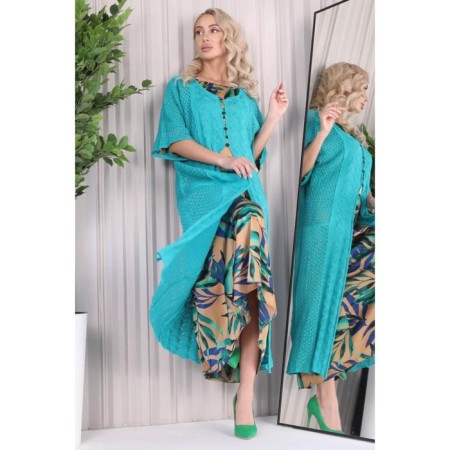 Cardigan female, size 44, green color-6