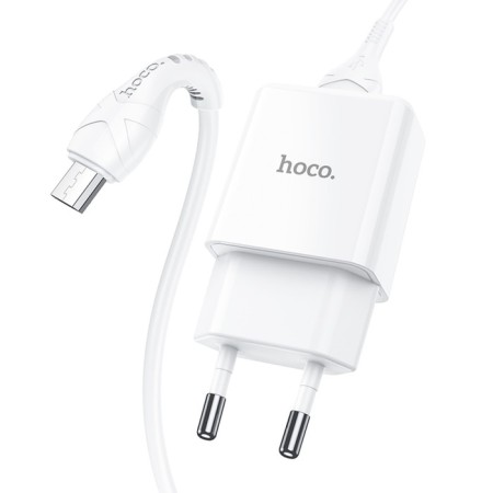 Nice charger Hoco N9, USB - 2.1 A, MicroUSB 1 m cable, white-4