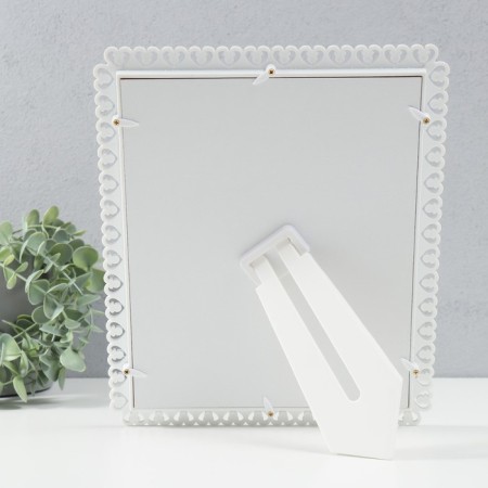 Photo frame plastic 20x25 cm "Frame from hearts" white-3