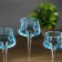 Glass candlestick set 3 pcs "Indigo" height 26cm, 23 cm, 20 cm blue