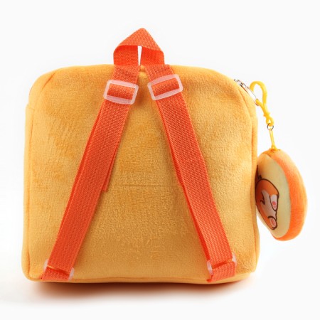 Baby plush backpack with Korgi wallet, 24*24 cm, orange color-3