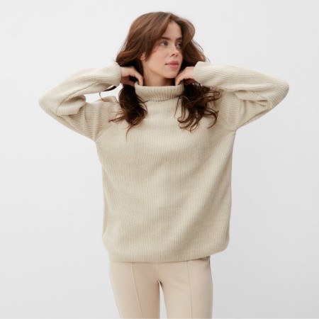 Jumper Female Minaku: Casual Collection Beige Color, size 44