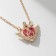Japan's pendant -hearted heart with wings, pink color in gold