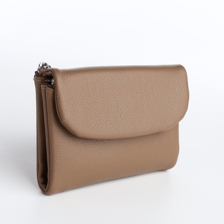 Women's wallet on magnet, beige color