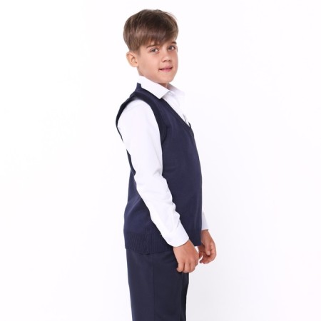 School vest for a boy, blue color, height 140-146 cm-2