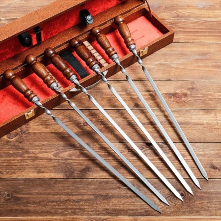 Set with skewers "Mountain Spirit" Case, Sharpura, two knives-5