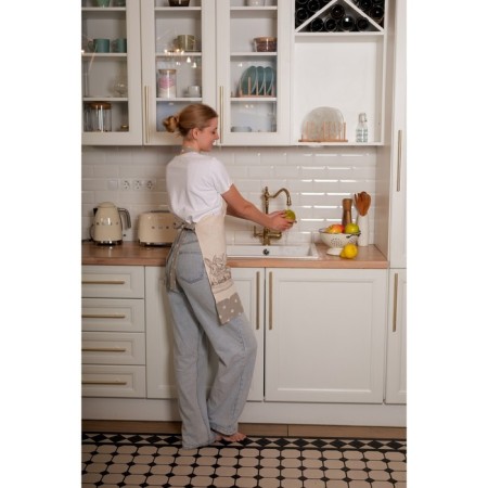 Feminine apron Rabbit Family, size 60x80 cm, color gray color-2