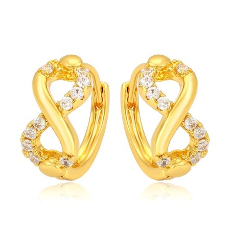 Cooping earrings Xuping Infinity, white color in gold-4