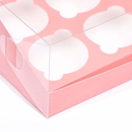 Confectionery folding box for 12 cupcakes 31x 23.5 x 10, pink-2