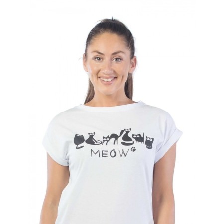 Meow T -shirt, size 42, white color-1