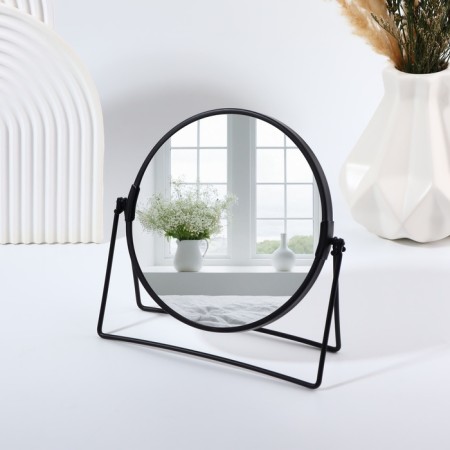 The mirror of the desktop “circle”, bilateral, with an increase, D mirror surface 16 cm, black color-2
