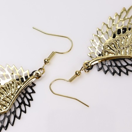 Hanging earrings "Angel's Wings", color mix, 9 cm-5