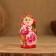 The nesting doll 3 puppet "Tanya" roses, with God's cow, 11cm, manual painting.