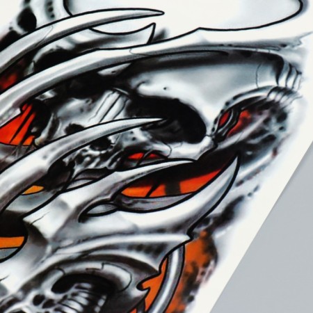 Tattoo on the body color "Skeleton in flame" 48x17 cm-2