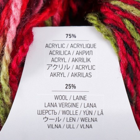 Yeritage yarn 75% acrylic, 25% wool 125m/50g (336 red-black-ASPRAGUS)-3