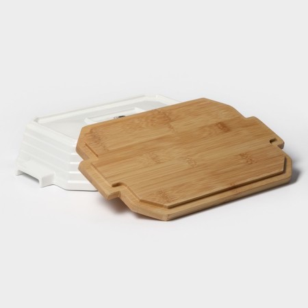 Board of heat -resistant ceramics Bellatenero, 31 × 19 × 7.5 cm, white color-7
