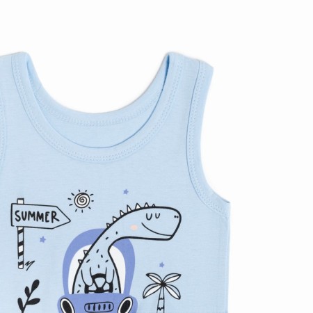 Set for a boy (T -shirt, panties), blue/Summer color, height 98 cm-1