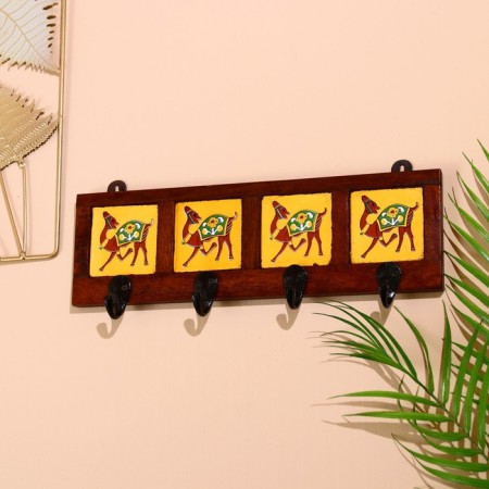 Ban "Caravan" camels, 22*4*12cm, wood, 4 hooks, color mix-1