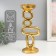 Polystone candlestick for 1 candle "Abstraction. Geometry" Gold 10.5x12x30 cm