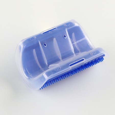 Massager - Cheskalka on an angle with cat mint for cats, size S, 13.5*9*5 cm, blue-7