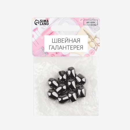 Tip for a cord, d = 4 mm, 12 × 10 mm, 10 pcs, black nickel color-3