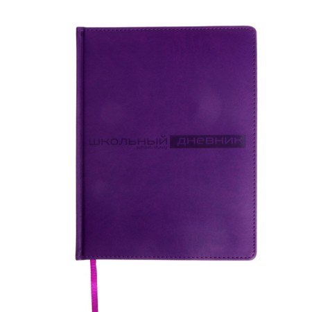 Universal diary for grades 1-11, 48 Velvet sheets, hard cover, artificial leather, thermoting, liesse, block 70 g/m2, purple-2