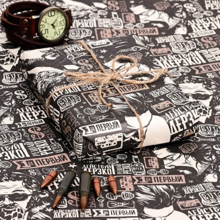 Packaging paper, craft "Wishes", 70x100 cm, 1 sheet-2